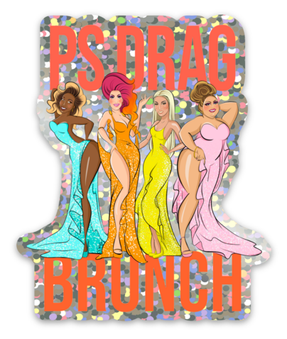 Load image into Gallery viewer, PS Drag Brunch Glitter Sticker
