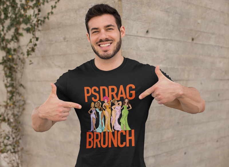 Load image into Gallery viewer, PS Drag Brunch Retired Logo T-Shirts
