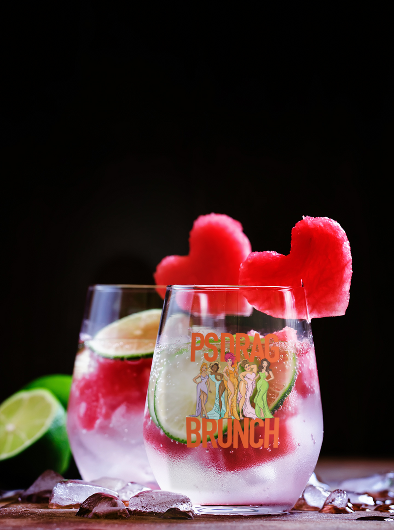 Load image into Gallery viewer, PS Drag Brunch Tapered Stemless Wine Glass
